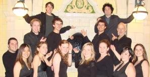 Cantores Choir in front of ticket booth